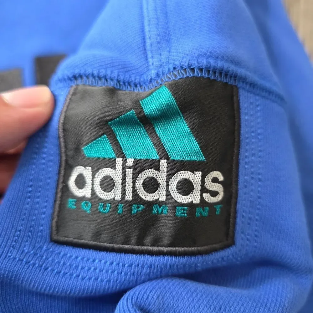 Adidas EQT Equipment Crew Sweatshirt Washed Fleece Men's Large Royal Blue JC8223